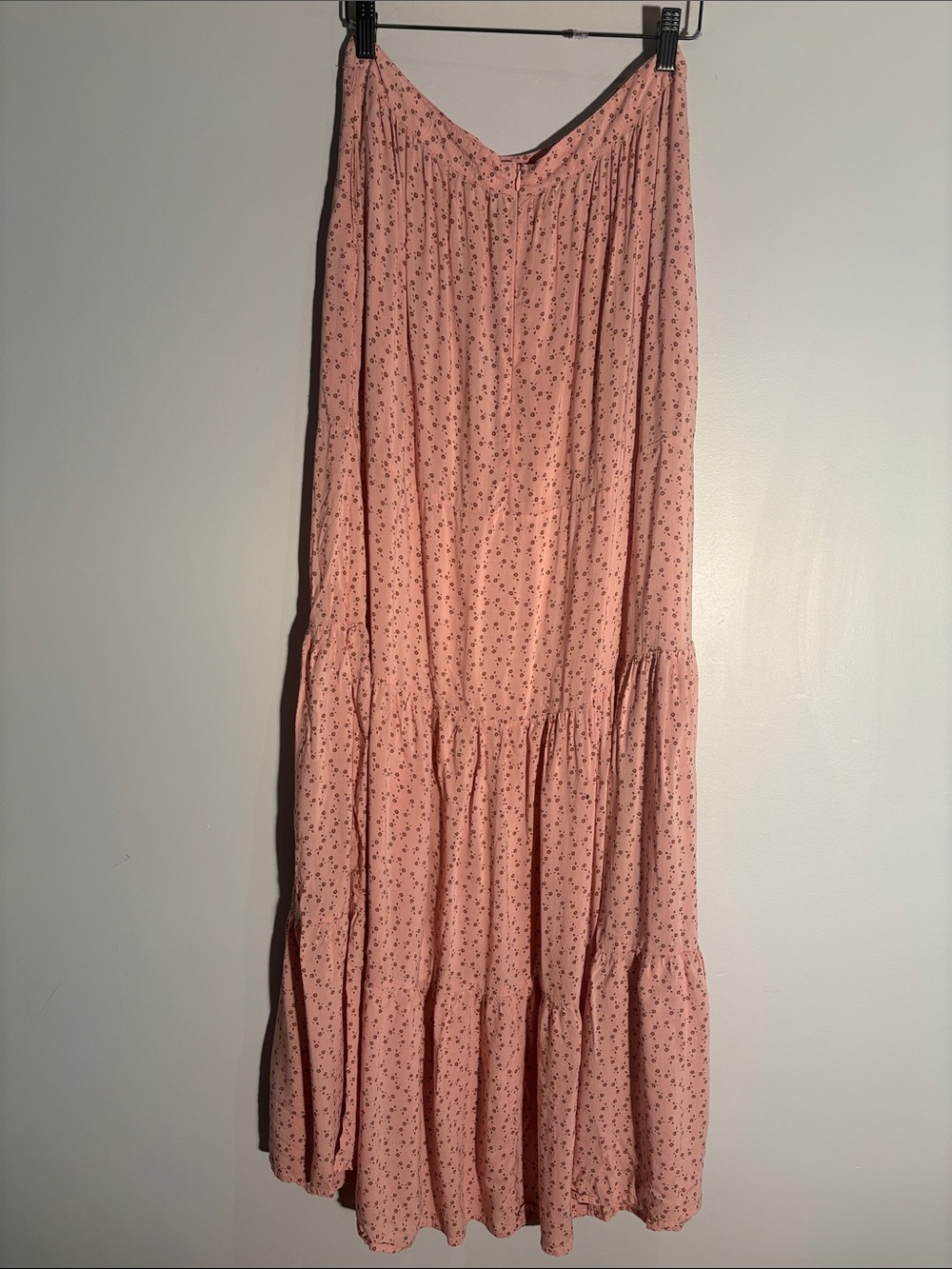 Auguste Pink Floral Tiered Boho Maxi Skirt | US 8
